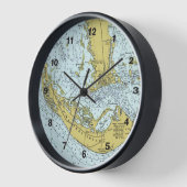 Sanibel Island Vintage Karte Uhr (Winkel)