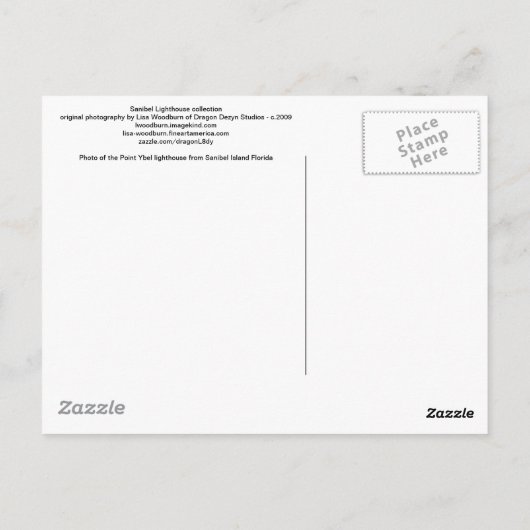 Sanibel Lighthouse Sammlung Postkarte (Rückseite)