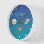 Sanibel mit Seashells Uhr (Winkel)