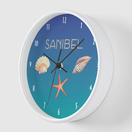 Sanibel mit Seashells Uhr (Winkel)