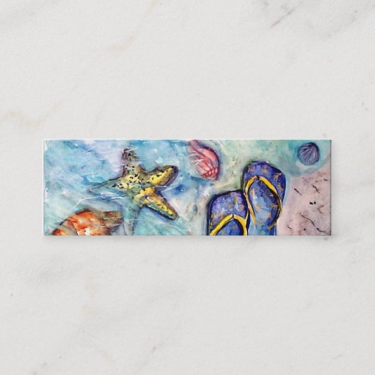 Sanibel Sandalen - Aquarell Mini Visitenkarte (Vorderseite)