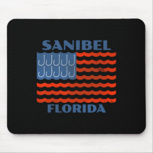 Sanibel Vintage-Angeln Amerikanische Flagge Angelh Mousepad