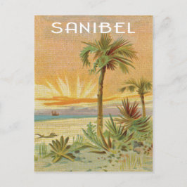 Sanibel Vintage Strandszene Postkarte