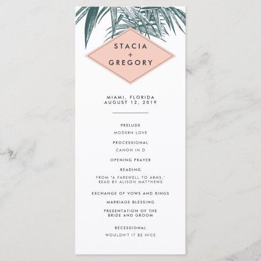 Sanibel Wedding Zeremony Program Programm (Vorderseite)