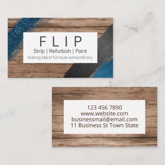 Sanierung von Holz- und Farbmöbeln Visitenkarte (Vorne/Hinten)