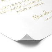 Sanierungsstation Chic Calligraphy Wedding Sign Poster (Ecke)