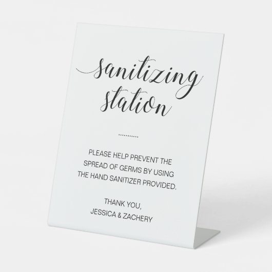 Sanierungsstation Hand Sanitizer Hochzeit Sockelschild (Vorderseite)