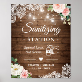 Sanierungsstation Rustic Mason Jar Lights Floral Poster