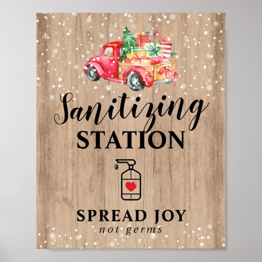 Sanierungsstation Rustikaler Weihnachtsliefer Poster (Vorne)
