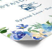 Sanierungsstation Sign Blue Hydrangea Floral Poster (Ecke)