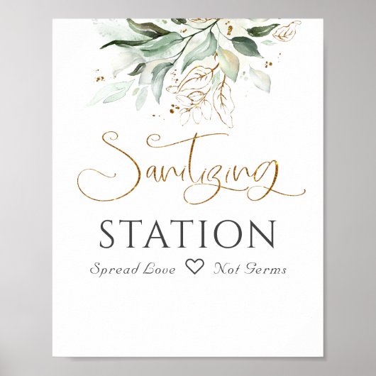 Sanierungsstation Sign Greenery Eukalyptus Blätter Poster (Vorne)
