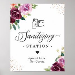 Sanierungsstation Sign Lilac Plum Lila floral Poster