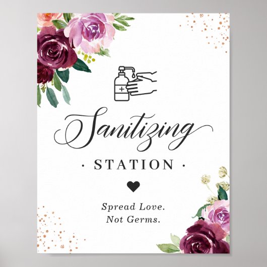 Sanierungsstation Sign Lilac Plum Lila floral Poster (Vorne)