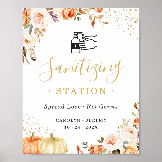 Sanierungsstation Signieren Rustikaler Fall Floral Poster (Vorne)