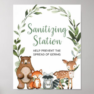 Sanierungsstation Waldtiere Babydusche Poster