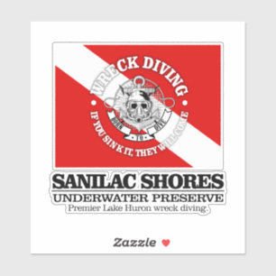 Sanilac Shores Unterwasserreserve (Wrack Diving). Aufkleber