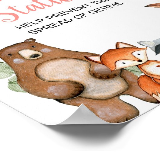 Sanitäranlage Rosa Blumenwalddusche Poster (Ecke)