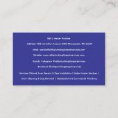 Sanitäranlagen für Klempner Visitenkarte (Rückseite)