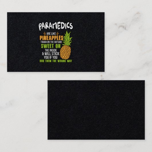 Sanitäranlagen sind wie Ananas. Visitenkarte (Vorne/Hinten)