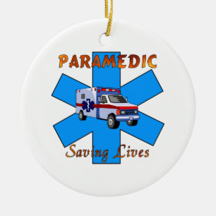 Sanitäter, der die Leben rettet Keramikornament