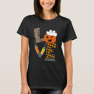 Sanitäter-Krankenschwester Halloween-Kürbis-Leopar T-Shirt