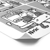 Sanitäter nehmen an einem Unfall teil. Funny Poster (Ecke)