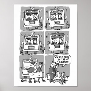 Sanitäter nehmen an einem Unfall teil. Funny Poster