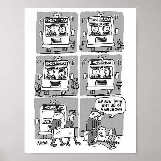 Sanitäter nehmen an einem Unfall teil. Funny Poster (Vorne)