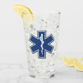 Sanitäter-Stern EMS EMT des Leben-Logos Glas