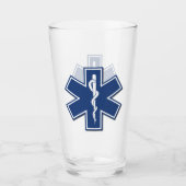 Sanitäter-Stern EMS EMT des Leben-Logos Glas (Vorderseite)