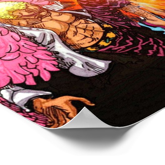 Sanji vs Doflamingo One Piece Poster (Ecke)