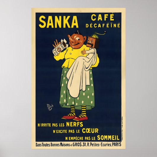 Sanka Vintage 1929 Kaffeeplakat Poster (Vorne)