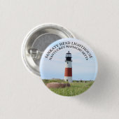 Sankaty Head Lighthouse, Nantucket MA Button (Vorne & Hinten)