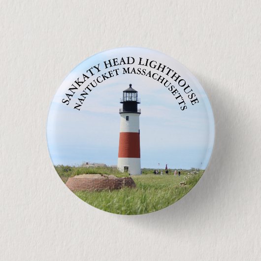 Sankaty Head Lighthouse, Nantucket MA Button (Vorderseite)