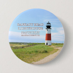 Sankaty Head Lighthouse, Nantucket MA Button Butto