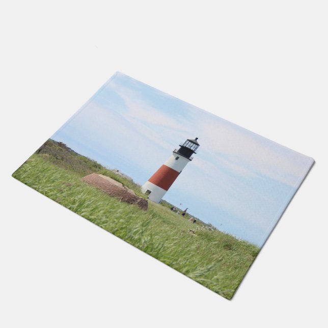Sankaty Head Lighthouse, Nantucket MA Door Mat Fußmatte (Schrägansicht)