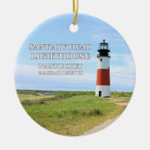 Sankaty Head Lighthouse, Nantucket MA Keramik Ornament (Vorne)
