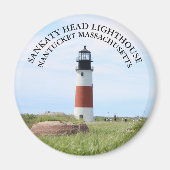 Sankaty Head Lighthouse, Nantucket MA Round Magnet (Vorne)