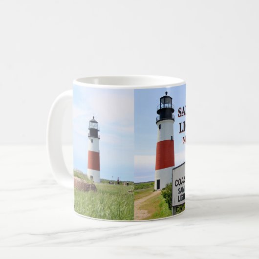 Sankaty Head Lighthouse, Nantucket MA Tasse (Vorderseite Links)