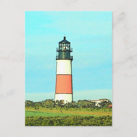 Sankaty Head Lighthouse - VINTAGE LOOK Postkarte (Vorderseite)