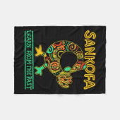 Sankofa African Bird Black History Monat Juni Fleecedecke (Vorderseite (Horizontal))