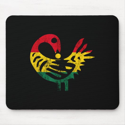 Sankofa African Bird Ghanese Flag Pride Juneteenth Mousepad (Vorne)