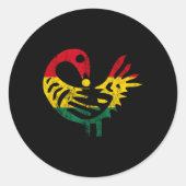 Sankofa African Bird Ghanese Flag Pride Juneteenth Runder Aufkleber (Vorderseite)