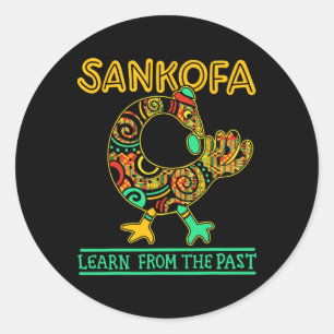 Sankofa afrikanischer Vogel Black History Month Ju Runder Aufkleber