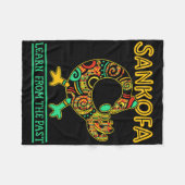 Sankofa Afrikanischer Vogel Schwarzer Geschichtsmo Fleecedecke (Vorderseite (Horizontal))