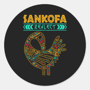 Sankofa Black History Afro Afrikanischer Stolz Män Runder Aufkleber