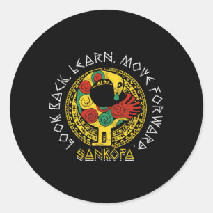 Sankofa Black History Month Adinkra Ghana  Runder Aufkleber