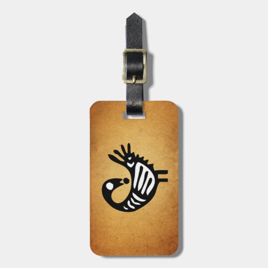 Sankofa Gepäckanhänger ~ Pergament/Schwarzweiss (Vorderseite vertikal)