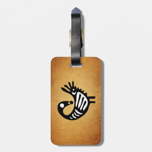 Sankofa Gepäckanhänger ~ Pergament/Schwarzweiss (Rückseite vertikal)