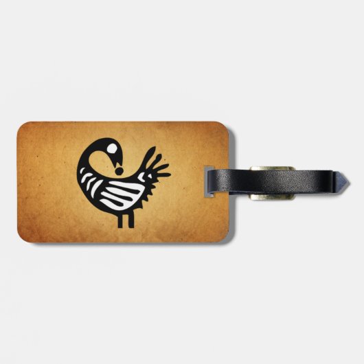 Sankofa Gepäckanhänger ~ Pergament/Schwarzweiss (Rückseite horizontal)